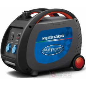 GENERATORE AD INVERTER PORTATILE PROFESSIONALE MULTIPOWER G3000iN KVA 2,4 GENERATORE AD INVERTER PORTATILE PROFESSIONALE MULTIPOWER