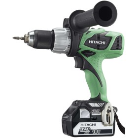 TRAPANO AVVITATORE CON PERCUSSIONE HITACHI DV18DBL 18V 5Ah CON 2 BATTERIE A LITIO LI-ION TRAPANO AVVITATORE CON PERCUSSIONE HITACHI DV18DBL 18V 5Ah CON