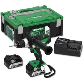 TRAPANO AVVITATORE CON PERCUSSIONE HITACHI DV18DSDL 18V 5Ah CON 2 BATTERIE A LITIO LI-ION TRAPANO AVVITATORE CON PERCUSSIONE HITACHI DV18DSDL 18V 5Ah CON