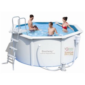 BESTWAY 56563 PISCINA STEEL WALL HYDRIUM POSEIDON RIGIDA TONDA DIAM. 300 x 120h. ALL INCLUSIVE BESTWAY 56563 PISCINA STEEL WALL HYDRIUM POSEIDON RIGIDA TONDA