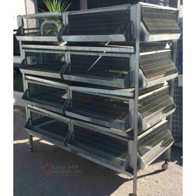 GABBIA BATTERIA PER PULCINI POLLETTI GALLINE FARAONI FGGIANI QUAGLIE USATA ZINCATA CON RUOTE GABBIA BATTERIA PER PULCINI POLLETTI GALLINE FARAONI FGGIANI