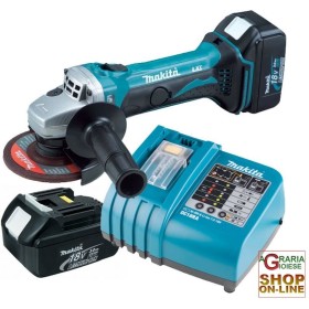 MAKITA SMERIGLIATRICE ANGOLARE A 2 BATTERIE LITIO BGA452RFE 18 VOLT MAKITA SMERIGLIATRICE ANGOLARE A 2 BATTERIE LITIO BGA452RFE 18