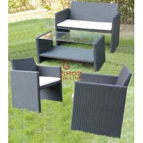 SET SALOTTO GIARDINO MOD. CANNES SIMIL RATTAN TESTA MORO SET SALOTTO GIARDINO MOD. CANNES SIMIL RATTAN TESTA MORO