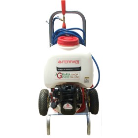 POMPA SPALLA A SCOPPIO FROGGY LT. 25 QUATTRO TEMPI CARRELLATA CON RUOTE GONFIABILI POMPA SPALLA A SCOPPIO FROGGY LT. 25 QUATTRO TEMPI CARRELLATA