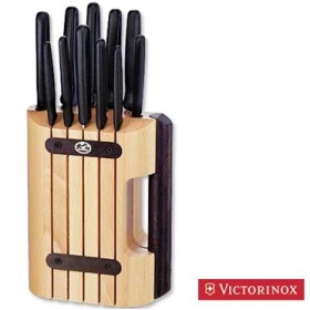VICTORINOX CEPPO CON 11 PEZZI COLTELLI CUCINA MANICO NERO VICTORINOX CEPPO CON 11 PEZZI COLTELLI CUCINA MANICO NERO