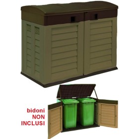BAULE DA GIARDINO VIGOR DOPPIA APERTURA PORTA BIDONI IMMONDIZIA cm. 146x87x119h. BAULE DA GIARDINO VIGOR DOPPIA APERTURA PORTA BIDONI IMMONDIZIA