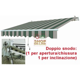 TENDA DA SOLE CON BRACCIA RETRATTILI BIANCA VERDE CM.395X250 TENDA DA SOLE CON BRACCIA RETRATTILI BIANCA VERDE CM.395X250