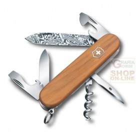 VICTORINOX SPARTAN DAMASCATO CON GUANCIALI IN TASSO COLTELLO DA COLEZIONE 1.3601.J14 VICTORINOX SPARTAN DAMASCATO CON GUANCIALI IN TASSO COLTELLO DA