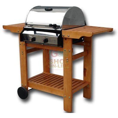 MAX BARBECUE A GAS CON COPERCHIO IN ACCIAIO INOX 117X56X92