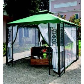 GAZEBO IN FILO MT.3X3 DECORATO VERDE STRUTTURA IN METALLO GAZEBO IN FILO MT.3X3 DECORATO VERDE STRUTTURA IN METALLO