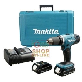 MAKITA HP457DWE TRAPANO AVVITATORE CON PERCUSSIONE 2 BATTERIE 18 VOLT 1,5AH LITIO CON VALIGETTA MAKITA HP457DWE TRAPANO AVVITATORE CON PERCUSSIONE 2 BATTERIE