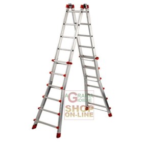GIERRE PEPPINA SCALA TELESCOPICA ALLUNGABILE  GIGANTISSIMA EN131 KG. 150 6+6 GRADINI GIERRE PEPPINA SCALA TELESCOPICA ALLUNGABILE GIGANTISSIMA EN131
