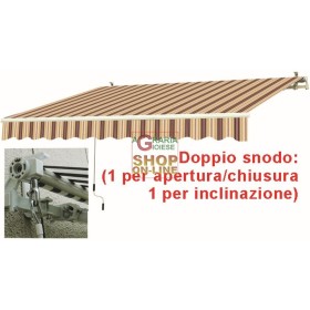 TENDA DA SOLE CON BRACCIA RETRATTILI BIANCA ROSSA CM.295X200 TENDA DA SOLE CON BRACCIA RETRATTILI BIANCA ROSSA CM.295X200