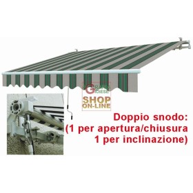TENDA DA SOLE CON BRACCIA RETRATTILI BIANCA VERDE CM.295X200 TENDA DA SOLE CON BRACCIA RETRATTILI BIANCA VERDE CM.295X200