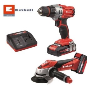 Einhell Set Trapano e Smerigliatrice con 2 batterie 18V 1,5 Ah E 3,0 Ah TE-TK 18 Li Kit Einhell Set Trapano e Smerigliatrice con 2 batterie 18V 1,5 Ah