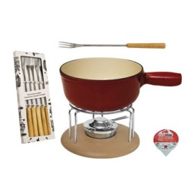 MOHA SET PER FONDUTA DI FORMAGGIO PZ 9 ROSSO/NATURE HC 26810 MOHA SET PER FONDUTA DI FORMAGGIO PZ 9 ROSSO/NATURE HC 26810