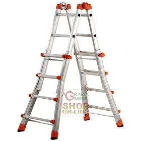 GIERRE PEPPINA SCALA TELESCOPICA ALLUNGABILE  GIGANTE EN131 KG. 150 5+5 GRADINI GIERRE PEPPINA SCALA TELESCOPICA ALLUNGABILE GIGANTE EN131 KG.