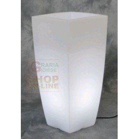 VASO HOME LIGHT QUADRO IN RESINA COLORATA  CM. 40X40X90H. BIANCO GHIACCIO VASO HOME LIGHT QUADRO IN RESINA COLORATA CM. 40X40X90H. BIANCO
