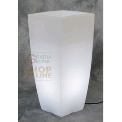 VASO HOME LIGHT QUADRO IN RESINA COLORATA CM. 40X40X90H. BIANCO