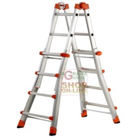 GIERRE PEPPINA SCALA TELESCOPICA ALLUNGABILE  MEDIA EN131 KG. 150 4+4 GRADINI GIERRE PEPPINA SCALA TELESCOPICA ALLUNGABILE MEDIA EN131 KG.