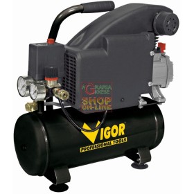 VIGOR COMPRESSORE ELETTRICO PORTATILE LT. 8 HP 1 VIGOR COMPRESSORE ELETTRICO PORTATILE LT. 8 HP 1