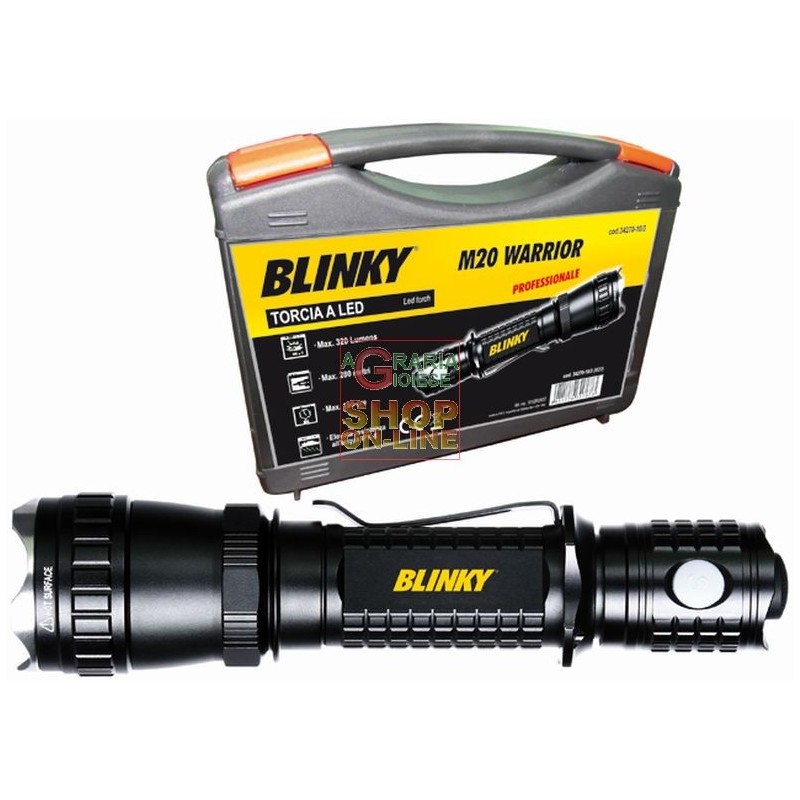 BLINKY TORCIA PROFESSIONALE A LED 320 LUMENS M20 WARRIOR IN BOX