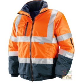 GIUBBINO ALTA VISIBILITÀ IN TESSUTO GB TEX  BANDE RETRORIFLETTENTI 3M  COLORE ARANCIO BLU GIUBBINO ALTA VISIBILITÀ IN TESSUTO GB TEX BANDE