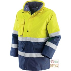 GIACCONE GB TEX CON IMBOTTITURA STACCABILE  BANDE 3M  EN 471  EN 343  COLORE GIALLO BLU GIACCONE GB TEX CON IMBOTTITURA STACCABILE BANDE 3M EN 471 EN