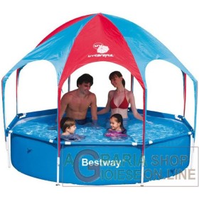 BESTWAY 56193 PISCINA CON TELAIO AUTOPORTANTE E GAZEBO CM. 244 x 51h. BESTWAY 56193 PISCINA CON TELAIO AUTOPORTANTE E GAZEBO CM. 244