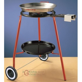 REBER KIT PAELLA CM. 42 CONPRESO FORNELLO SUPPORTO TRE PIEDI CON RUOTE E PADELLA REBER KIT PAELLA CM. 42 CONPRESO FORNELLO SUPPORTO TRE PIEDI