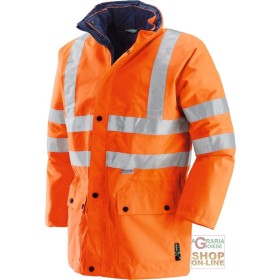 GIACCONE IN TESSUTO GB TEX TRIPLO USO  BANDE 3M  EN 471   EN 343  COLORE ARANCIO  TG  S XXXL GIACCONE IN TESSUTO GB TEX TRIPLO USO BANDE 3M EN 471 EN 343