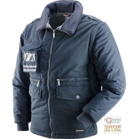 GIACCONE IN POLIESTERE COTONE CON PORTABADGE  MANICHE STACCABILI  COLORE BLU  TG  S XXL GIACCONE IN POLIESTERE COTONE CON PORTABADGE MANICHE STACCABILI