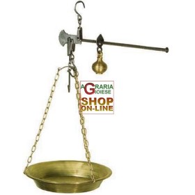 BILANCIA A STADERA A MANO PIATTO IN OTTONE CON BORDO RIALZATO KG. 25 BILANCIA A STADERA A MANO PIATTO IN OTTONE CON BORDO RIALZATO