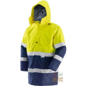 GIACCONE IN TESSUTO GB TEX CON IMBOTTITURA  BANDE 3M  EN 471   EN 343  COLORE GIALLO BLU  TG  S XXL GIACCONE IN TESSUTO GB TEX CON IMBOTTITURA BANDE 3M EN 471 EN
