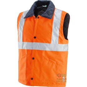 GILET IN TESSUTO GB TEX CON BANDE 3M  EN 471   EN 343  COLORE ARANCIO  TG  S XXL GILET IN TESSUTO GB TEX CON BANDE 3M EN 471 EN 343 COLORE