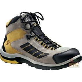 SCARPA ALTA IN CROSTA  PUNTALE E LAMINA  SUOLA IN POLIURETANO TRIPLA DENSITÀ  COLORE GIALLO GRIGIO SCARPA ALTA IN CROSTA PUNTALE E LAMINA SUOLA IN POLIURETANO