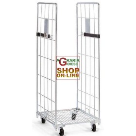 CARRELLO CON 2 SPONDE ZINCATO ROLL CONTAINER CM. 80x71x180h NUOVO CARRELLO CON 2 SPONDE ZINCATO ROLL CONTAINER CM. 80x71x180h
