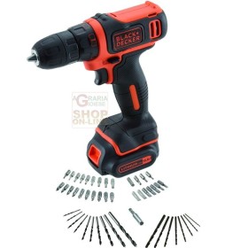 BLACK DECKER TRAPANO A BATTERIA A LITIO CDD12AT-QW SET-50 10,8V-1,5A BLACK DECKER TRAPANO A BATTERIA A LITIO CDD12AT-QW SET-50