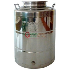 CONTENITORE INOX PER ALIMENTI TIPO PESANTE CON FONDO SALDATO lt. 50 CONTENITORE INOX PER ALIMENTI TIPO PESANTE CON FONDO SALDATO