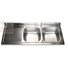 LAVELLO COM 2 VASCHE DX CON APPOGGGGIO IN ACCIAIO INOX CM. 120 LAVELLO COM 2 VASCHE DX CON APPOGGGGIO IN ACCIAIO INOX CM. 120