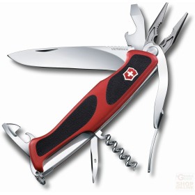 VICTORINOX WENGER RANGERGRIP 74 GUANCIALI ROSSE NERE COLTELLO MULTIUSO MM. 130 0.9723.C VICTORINOX WENGER RANGERGRIP 74 GUANCIALI ROSSE NERE COLTELLO