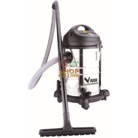 VIGOR BIDONE ASPIRAPOLVERE ASPIRATUTTO SOLIDI E LIQUIDI VBA-20L INOX WATT 1200 VIGOR BIDONE ASPIRAPOLVERE ASPIRATUTTO SOLIDI E LIQUIDI VBA-20L