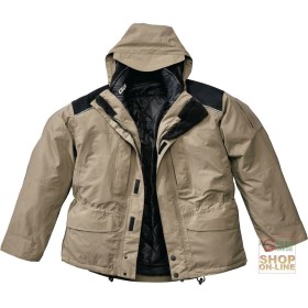 GIACCONE TRIPLO USO IN TESSUTO NYLON POLIESTERE  COLORE BEIGE NERO  HUSKY INTERNO NERO GIACCONE TRIPLO USO IN TESSUTO NYLON POLIESTERE COLORE BEIGE