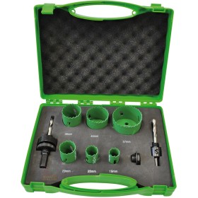 HITACHI KIT SEGHE A TAZZA PER TRAPANO BIMETALLICHE IN VALIGETTA IN ALLUMINIO PZ. 9 HITACHI KIT SEGHE A TAZZA PER TRAPANO BIMETALLICHE IN VALIGETTA