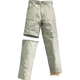PANTALONE 100% COTONE CANVAS DOPPIO RITORTO STACCABILE  COLORE BEIGE  TG  S M L XL XXL XXXL PANTALONE 100% COTONE CANVAS DOPPIO RITORTO STACCABILE COLORE