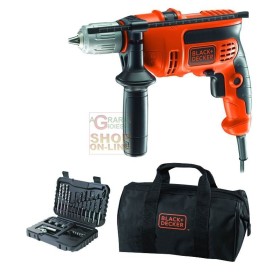 BLACK AND DECKER TRAPANO ELETTRICO A PERCUSSIONE CON SET KR714S32-QS SET-32 WATT. 710 BLACK AND DECKER TRAPANO ELETTRICO A PERCUSSIONE CON SET
