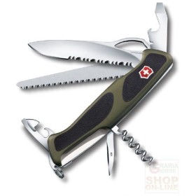 VICTORINOX WENGER RANGERGRIP 179 GUANCIALI VERDE NERE COLTELLO MULTIUSO MM. 130 0.9563.MWC4 VICTORINOX WENGER RANGERGRIP 179 GUANCIALI VERDE NERE COLTELLO