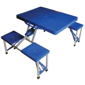 SET TAVOLINO E SEDIE DA PIC NIC CAMPEGGIO RICHIUDIBILE 136x66,5xh86 BLU SET TAVOLINO E SEDIE DA PIC NIC CAMPEGGIO RICHIUDIBILE
