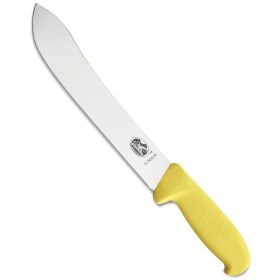 VICTORINOX COLTELLO PER MACELLO MACELLO SCIMITARRA CON MANICO IN FIBROX GIALLO CM. 31  cod. 5.7408.31 VICTORINOX COLTELLO PER MACELLO MACELLO SCIMITARRA CON MANICO