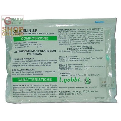 GOBBI GIBRELIN SP ACIDO GIBERILLICO GR. 20 SACCHETTO DA 12